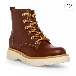 Madden Girl Kent Brown Faux Leather Platform Combat Hiking Boots - Women's 9.5